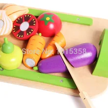Набор деревянных магнитных кухонных игрушек, детские игрушки с фруктами, детские игрушки для моделирования, детские строительные развивающие игрушки, подарок