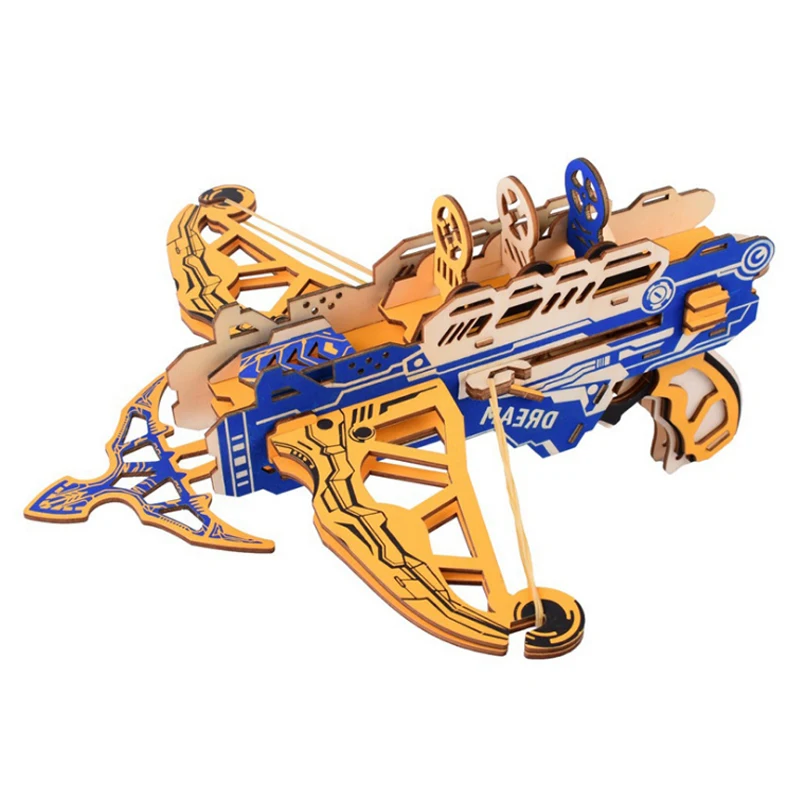 Crossbow 3D Puzzle Wooden Toys Laser Cutting Jigsaw Kids DIY Assembly Educational Learning Wood Toy for Children Boys | Игрушки и хобби