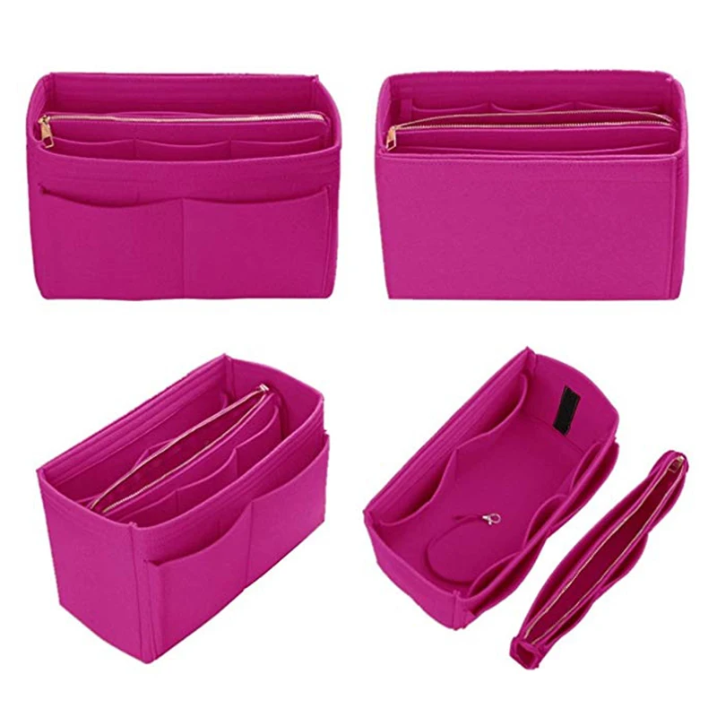 Home Storage Bag Purse Organizer Felt Insert Bag Makeup Organizer Inner Purse Portable Cosmetic Bags Storage Tote L