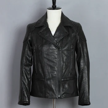 

2020 Fashion Genuine Leather Jakcet Men Short Slim Fit Black Sheepskin Turn-down Collar Motorcycle Jacket Lapel Casual Coat Male