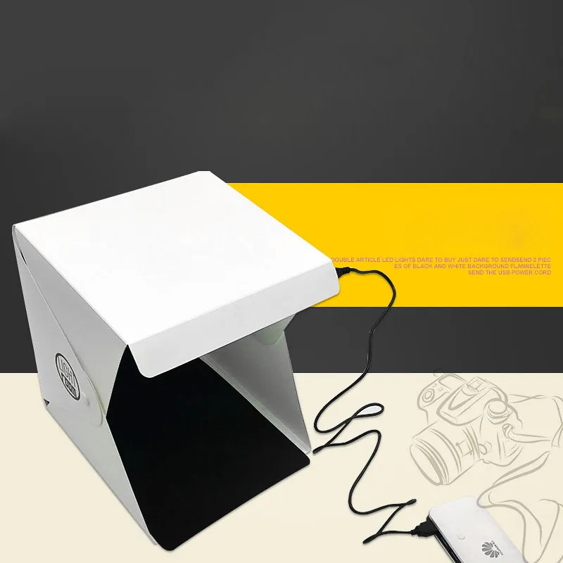 

Creative LED Light Room Photo Studio Photography Lighting Tent Kit Backdrop Cube Mini Box Home Decoration New Year Gift