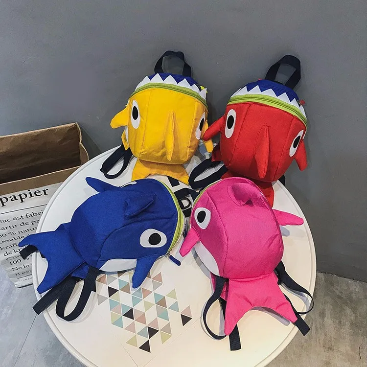 

School Bag Children Cartoon Shark Kindergarten Korean-style Backpack Anti Lost Travel Backpack