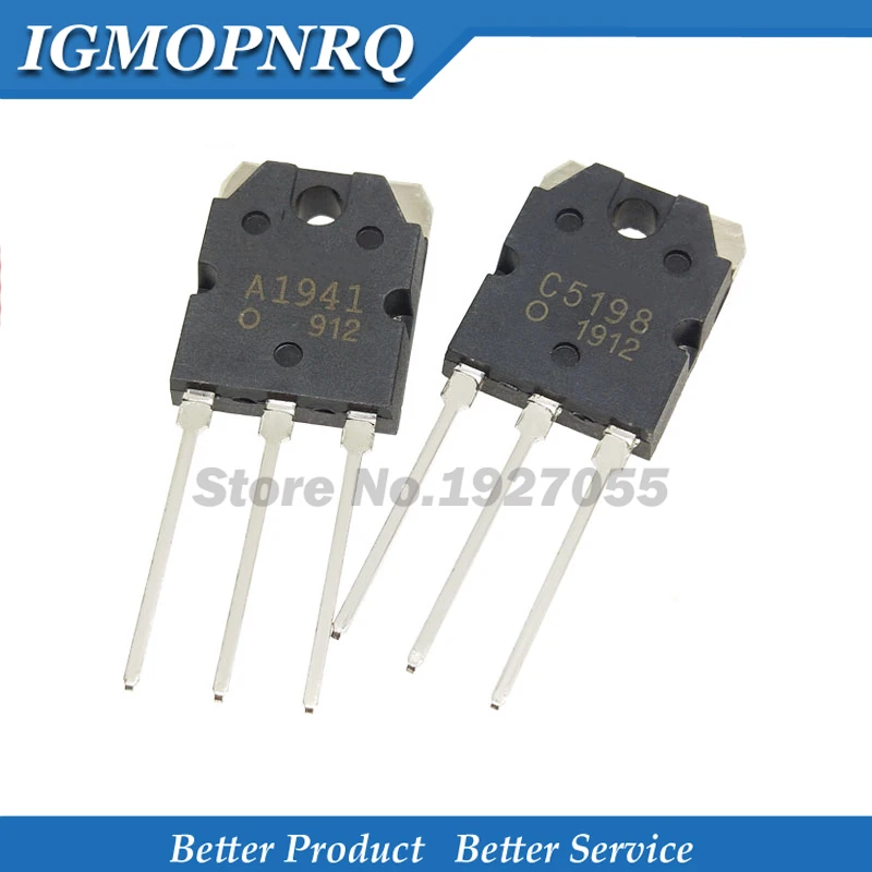 10PCS 5pairs 2SC5198 2SA1941 TO-247 (5PCS A1941 + 5PCS C5198) 140V10A TO-3P Transistor authentic | Электронные компоненты и