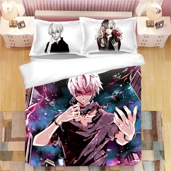 

Tokyo Ghoul Cartoon 3D Printed Bedding Set Duvet Covers Pillowcases Kaneki Ken Comforter Bedclothes Bed Linen Bed Set 02