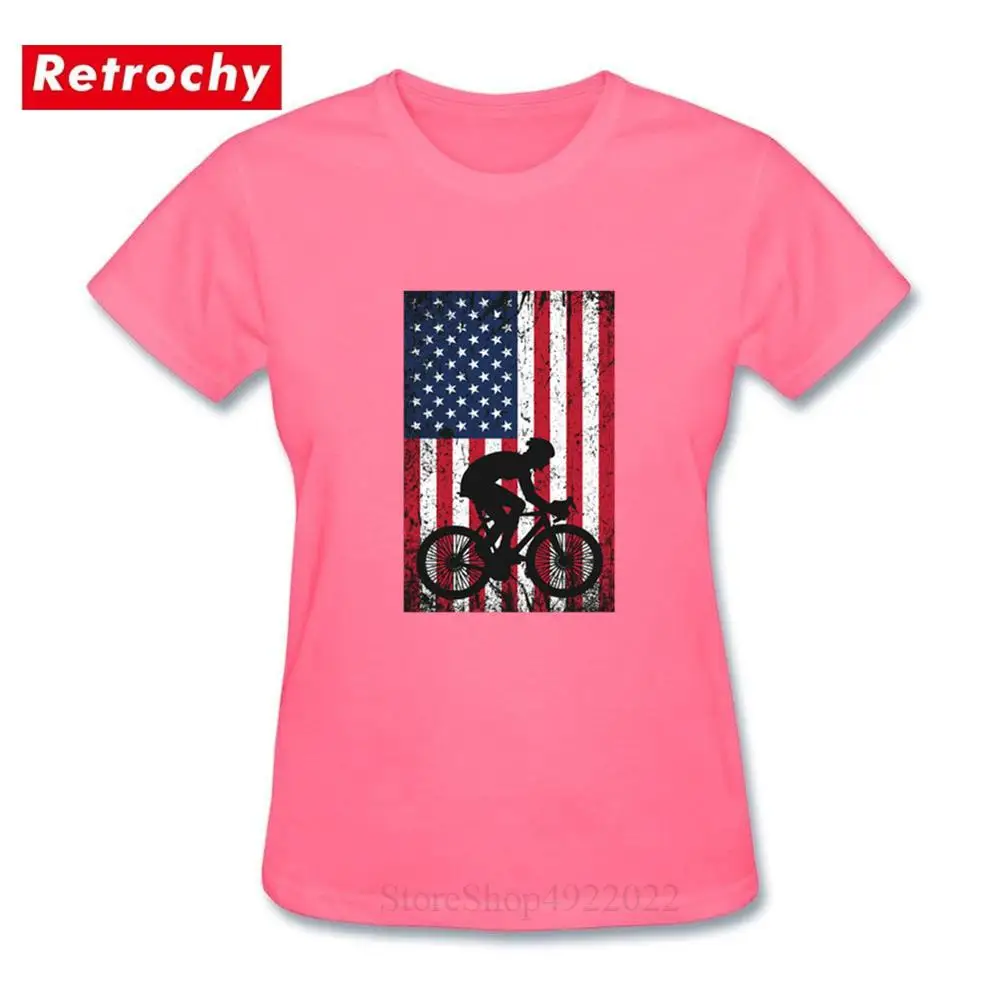 Футболка для горного велосипеда с американским флагом, 4 июля, женская футболка в стиле ретро, MTB, крутая футболка с дизайном, патриотические