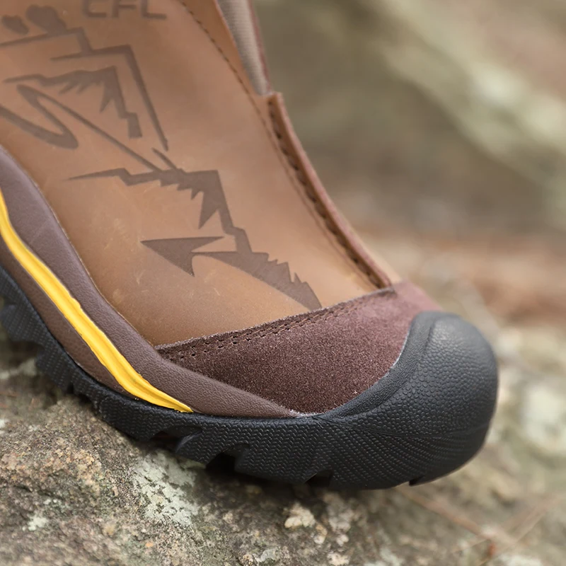 Популярные кожаные мужские походные ботинки, Мужская противоскользящая альпинистская обувь, водонепроницаемая Спортивная обувь для горного кемпинга