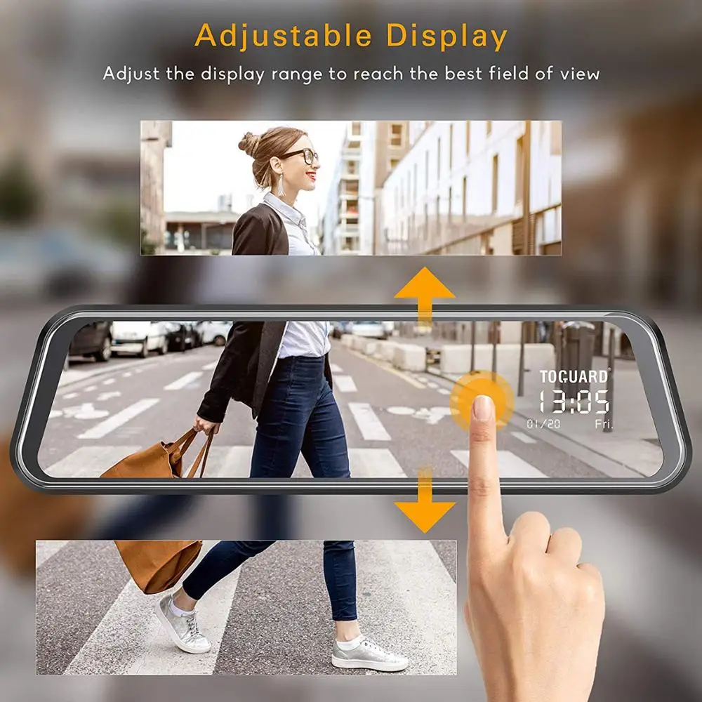 HGDO 12'' 4G ADAS Car DVR Camera Android 8.1 Stream Media Rear View Mirror FHD 1080P WiFi GPS Dash Cam Registrar Video Recorder