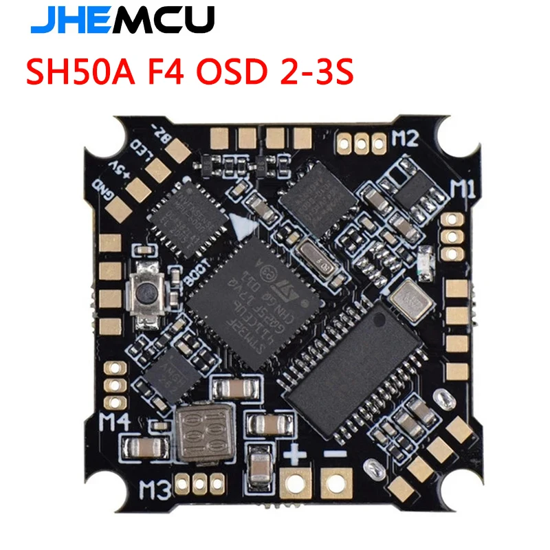 

JHEMCU SH50A F4 OSD 2-3S Flight Controller with 5V BEC Output Built-in 5A BLheli_S 4in1 Brushless ESC for Whoop RC