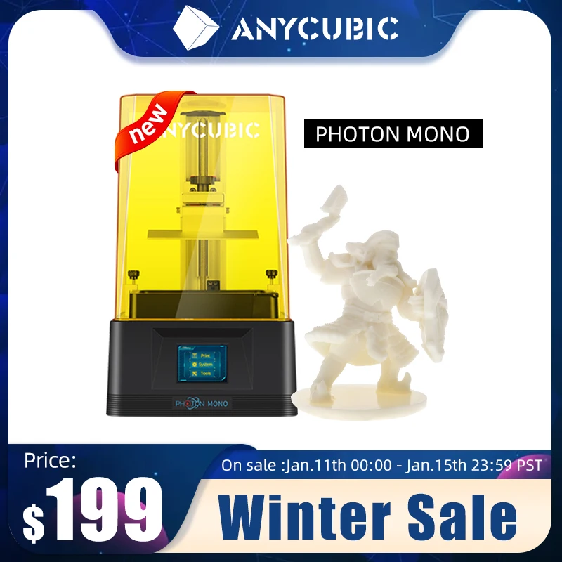 Новый 3D принтер Anycubic Photon Mono SLA/LCD высокоскоростная печать на смоле 130*82*165 мм
