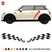 ##Special Price 2 Pcs Checkered Flag Styling Car Door Side Stripes Sticker Body Body Decal For MINI Cooper S F56 3-door JCW One Accessories ##Special Price 2 Pcs Checkered Flag Styling Car Door Side Stripes Sticker Body Body Decal For MINI Cooper S F56 3-door JCW One Accessories