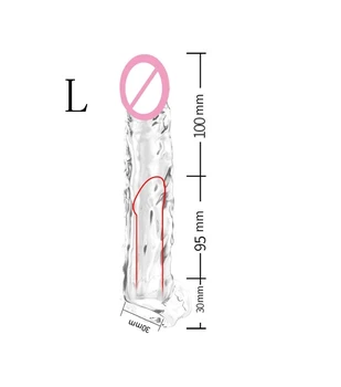 Male Extend Sleeve Penis Extender Condoms Reusable Dildo Enhancer Sex Toys For Men Delay Ejaculation Cock Nozzle 5