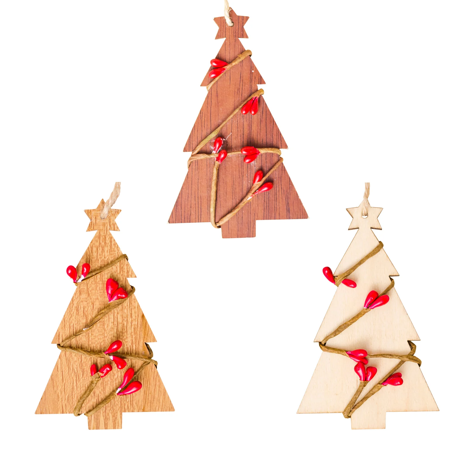 3 шт. деревянный ротанг Рождественская елка висячий кулон орнамент на Рождество Новый год дома вечерние украшения Дети Рождественский