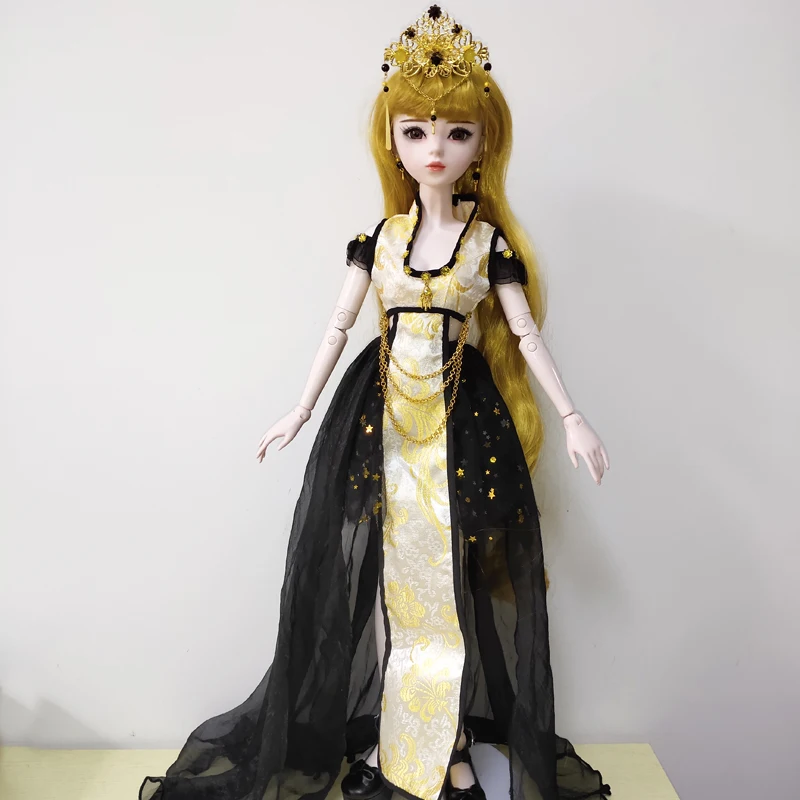 23 дюйма золотистые куклы принцессы большой 60 см блонд игрушка кукла Bjd 1/3 кукла полный набор с макияж соединенная девочка кукла детские игрушки - Цвет: LEO