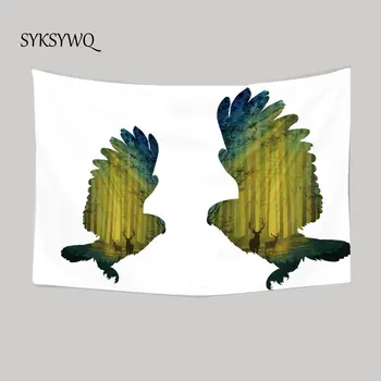 

eagle tapestry forest wall hanging animal dog lion printing home decor wall carpet wallpaper