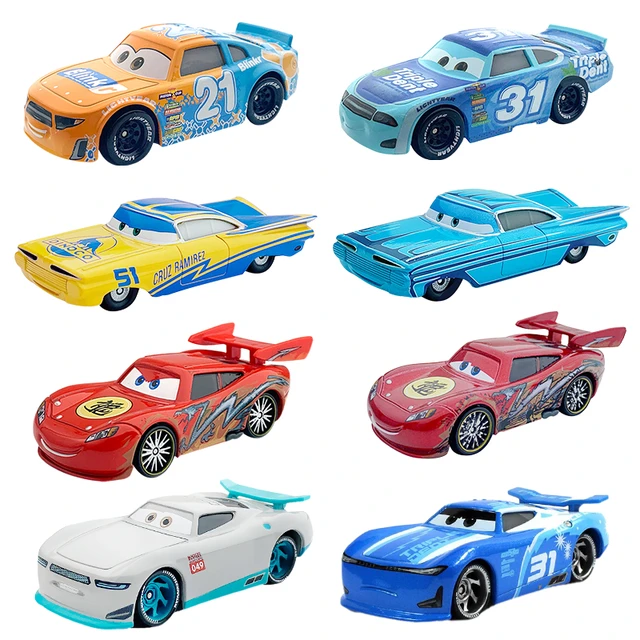 Disney pixar carro 35 relâmpago mcqueen corrida família 39 jackson  tempestade ramirez morre fundido liga de metal brinquedo das crianças carro  1:55