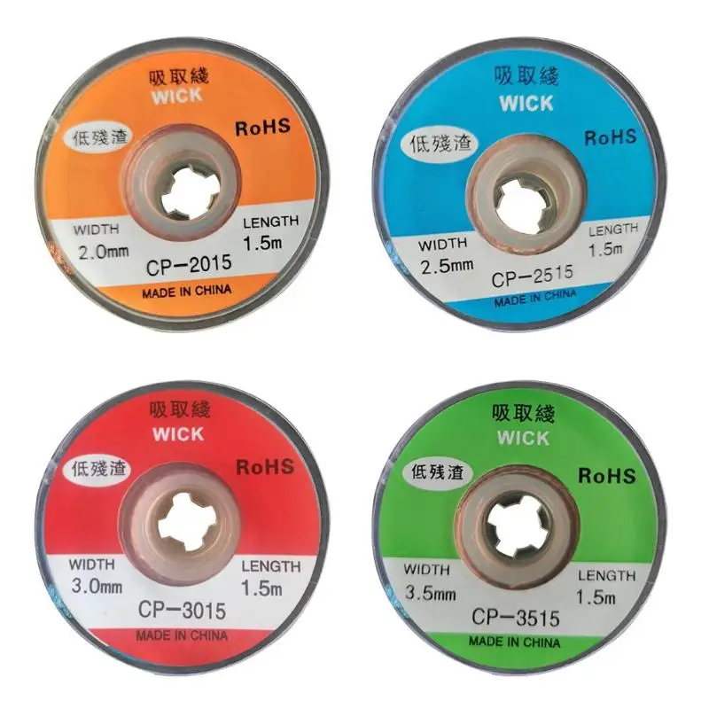 1,5 м демонтажная оплетка сварка для удаления припоя провод свинцовый шнур инструмент для ремонта BGA точный дизайн обеспечивает емкость поглощения олова