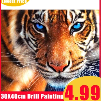 

5D DIY Diamond Painting Full Square/Round Drill Tiger Pattern Cross Stitch Art Embroidery Animal Diamond Mosaic Home Decor Gift