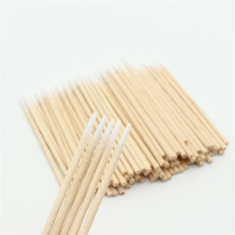 Disposable Ultra-small Cotton Swab 100pcs Lint Free Micro Brushes Wood Cotton Buds Swabs Eyelash Extension Glue Removing Tools 3