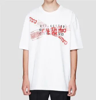 

Tape printing MM6 Maison Margiela T-shirt Hip Hop Men Women 1:1 High Quality Maison Margiela Oversize Tops Tee