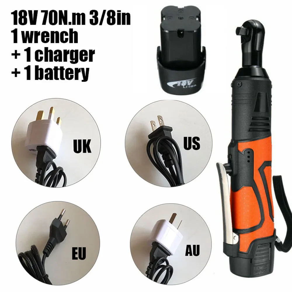 Аккумуляторный Электрический ударный гайковерт с трещоткой 18 в 70н. М 3/8 дюйма