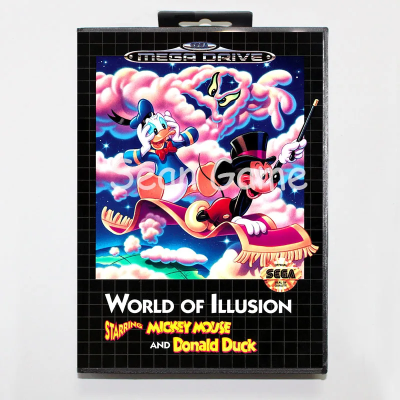Elevata prestazione 16 Bit MD Game Card for Sega Mega Drive World Of Illusion Cover With Retail Box | Электроника