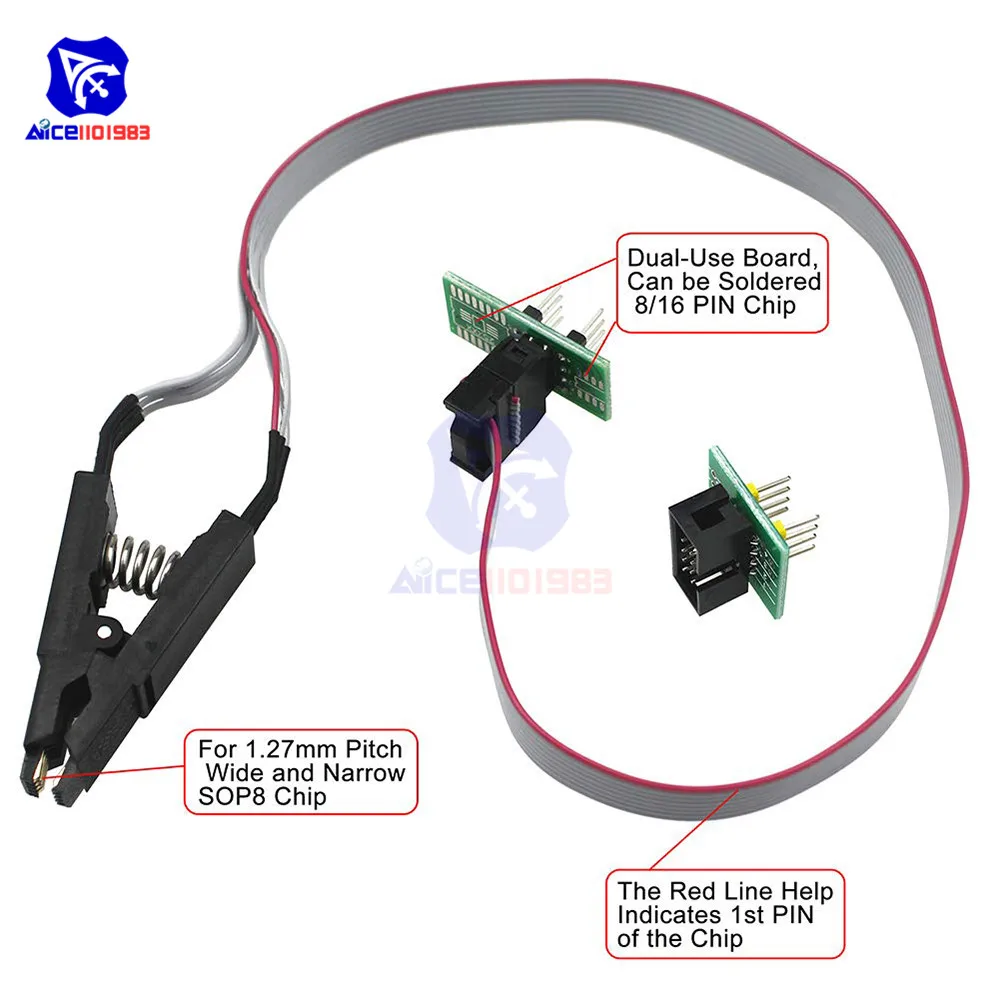 SOIC8 SOP8 IC тестовый зажим для EEPROM 93CXX/25CXX/24CXX с CH341A 24 25 серии EEPROM Flash биос USB программист модуль