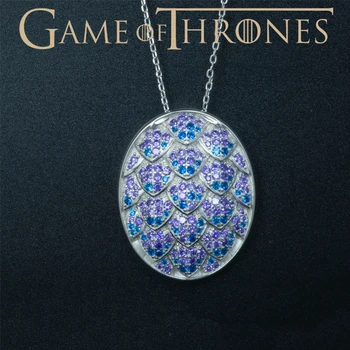 

Game OfThrones House Targaryen Dragon Egg 925 Sterling Silver Necklace Pendant Cosplay Jewelry Props Women Men Sweater Necklace