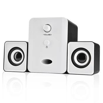 

Professional Mini USB Wired Combination Speaker Bass Stereo Music Subwoofer 1 main speaker and 2 side speakers for Phone Laptop