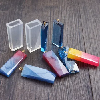 

Silicone Resin Mold Pendant Dried Flower Uv Epoxy Resin Mold DIY Cuboid Cut Face Pendant Crafts Jewelry Making Tools