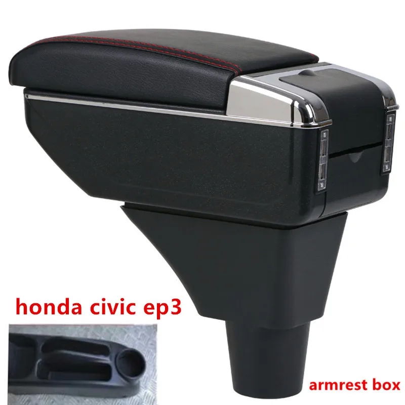 Для honda civic ep3 подлокотник коробка центральный магазин содержание хранения подлокотник коробка с подстаканником пепельница USB интерфейс 2001-2006