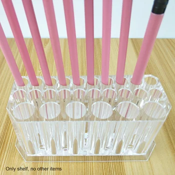 

Acrylic Cosmetic Makeup Brush Holder Transparent Drying Rack Storage Box 26 Slots Eyeliner Display Home Organizer Portable