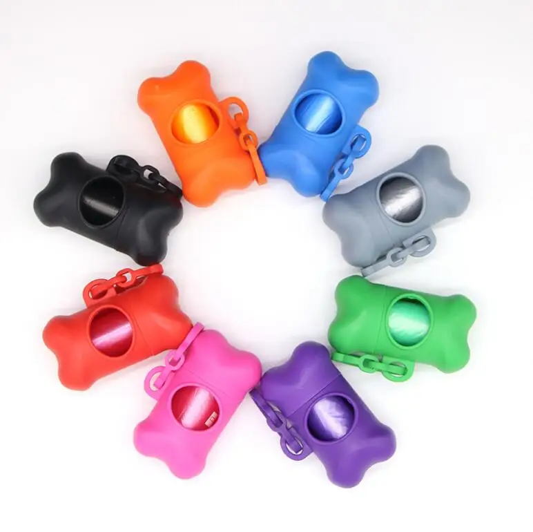 1pc para bolsa residuos dispensador perro Bolsa para popó s en forma de plástico para mascotas de Outdoor para perros pequeños residuos Bolsa para popó dispensador con bolsa de basura