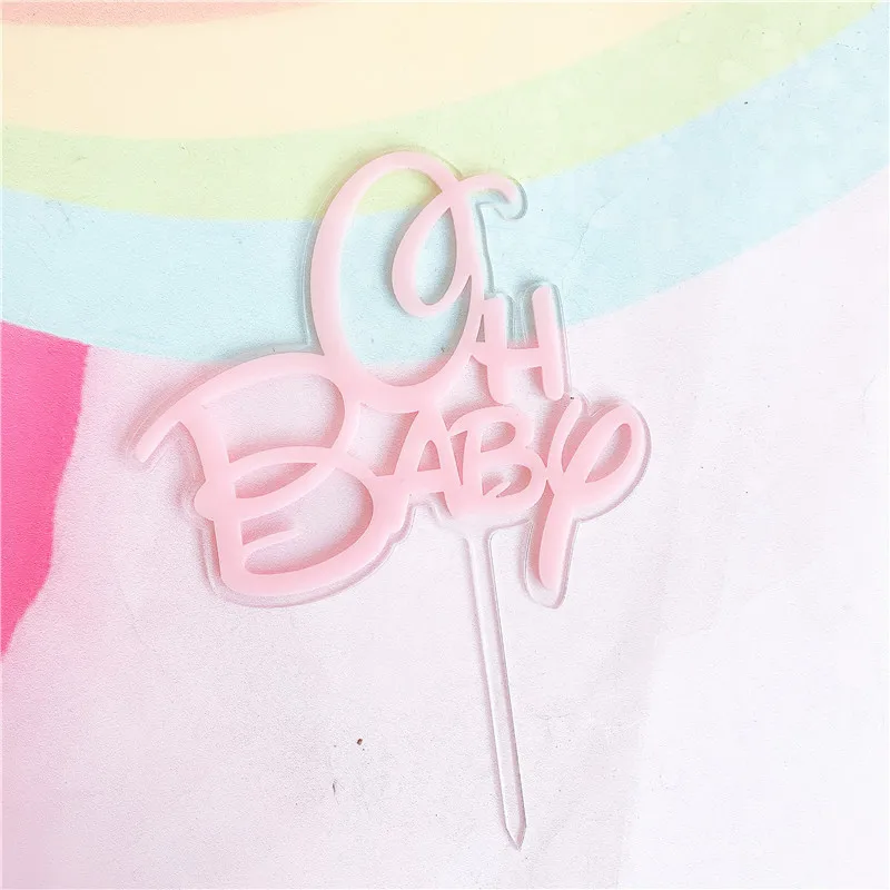 Акриловый Топпер для торта «Oh Baby» милое цветное, Двуслойное украшение для торта для беби Шауэр детский день рождения украшения для торта для вечеринки