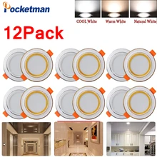 

Pocketman 12 Pcs LED Downlight 220V 9W Thin Ceilinglight 3 Colors LED Recessed Downlight LED Lamp Lighting With LED Driver