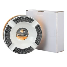 COHIBA пепельницы Керамика большой сигарная пепельница роскошный дом пепельница круглый стержень для 4 сигары держатель подставки пепельница, для курения лоток Cenicero