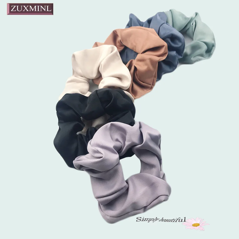 

2020 Summer Women's Silk Scrunchie Quality Satin Elastic Hair Band For Girls crunchy Hair Ties Ribbon Hair Accessories chouchou