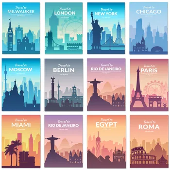 

Colorful Scenery City DIY Diamond Painting Cross Stitch Tourist Travel Paris Moscow New York Diamond Embroidery Room Decor Art