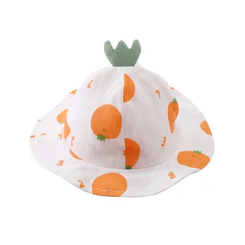 

Pureborn Newborn Baby Hat Summer Breathable Cotton Baby Bucket Hat Wide Brims Baby Sun Hat Baby Boy Girl Holiday Beach Hat