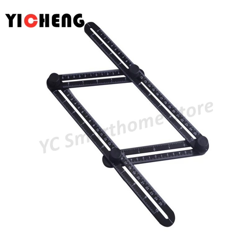 

4 colors Multi-function multi-angle drawing icon ruler four corner active folding foot hardware measurement tool Painted icon