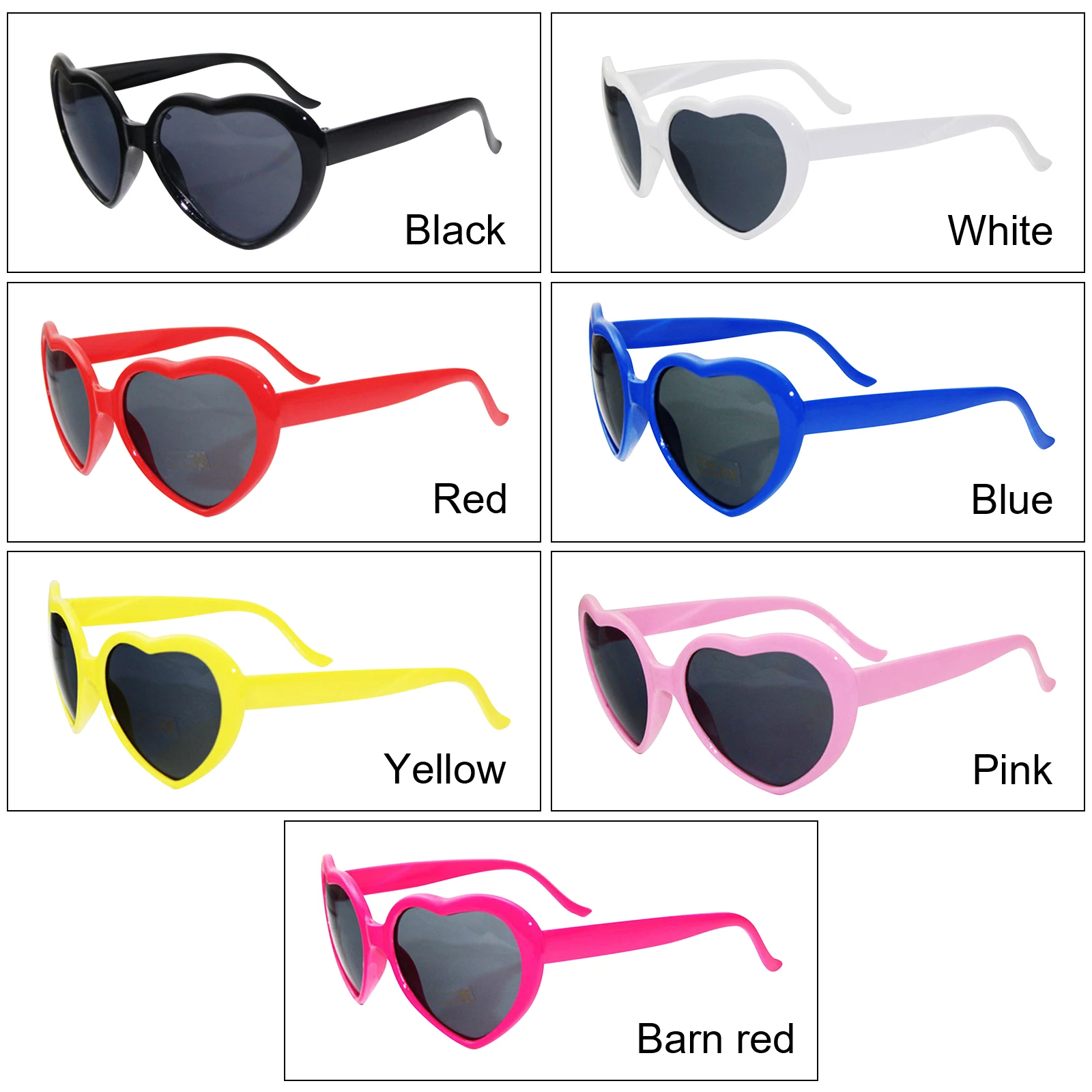 Gafas de difracción con forma de amor para mujer y hombre, gafas de sol con efecto de corazón, para Festival, Rave, Retro, Ojo de Gato