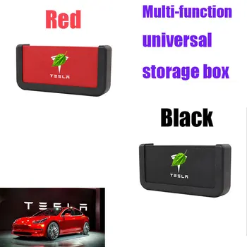 

For Tesla Model 3 S X 2 Colors Multi-function universal storage box storage box Red Black