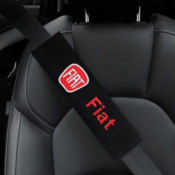 

2pcs Auto Shoulder Pads Cover Case for fiat punto abarth 500 stilo ducato palio bravo Car Emblem Accessories Car Seat Belt Cover