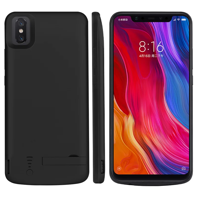 Для Xiaomi Mi 8 Батарея Зарядное устройство чехол 6500 мАч Внешняя батарея резервного Зарядное устройство Мощность банк чехол-сумка для телефона с подставкой Зарядное устройство чехол Coque