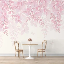 Beibehang пользовательские обои ручная роспись вишня дерево розовый цветок бабочка стены романтический интерьер задний план стены 3d обои