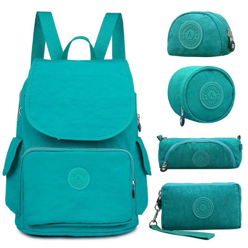 ACEPERCH Повседневный брендовый рюкзак для ноутбука мужской женский школьный рюкзак для подростков Mochila Feminina - Цвет: Lake Green