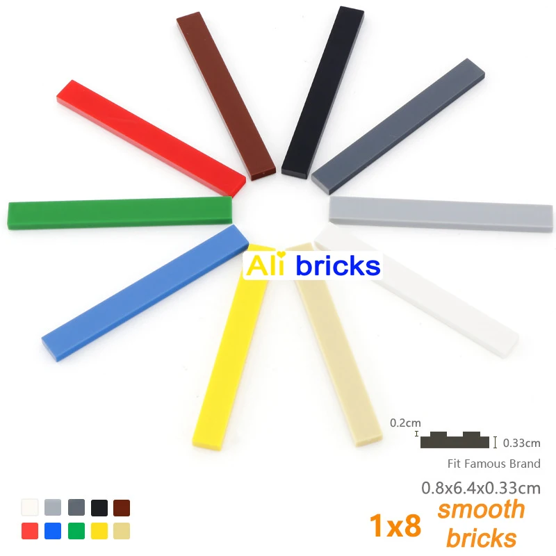 Building Blocks DIY Building Blocks Figure Bricks Smooth 1x8 10Colors Educational Creative Toys for Children Size Compatible With 4162 25pcs