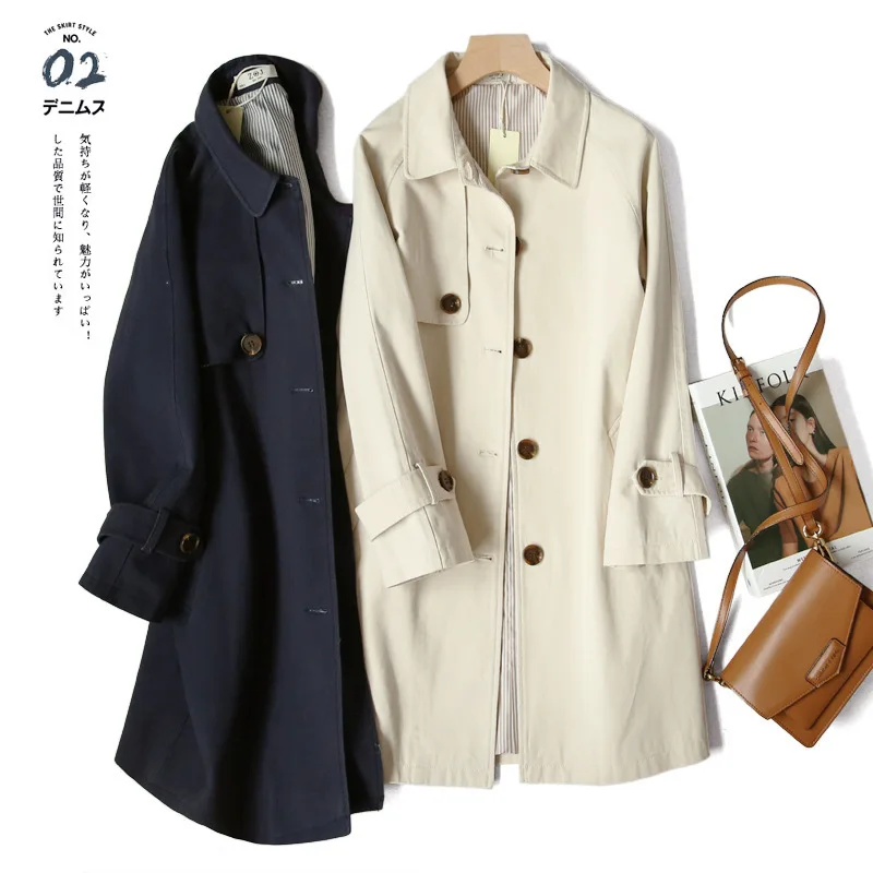 

2019 WOMEN'S Dress Autumn And Winter New Style Commuting Office Lady Style Mid-length Trench Coat Women's Slim Fit Coat