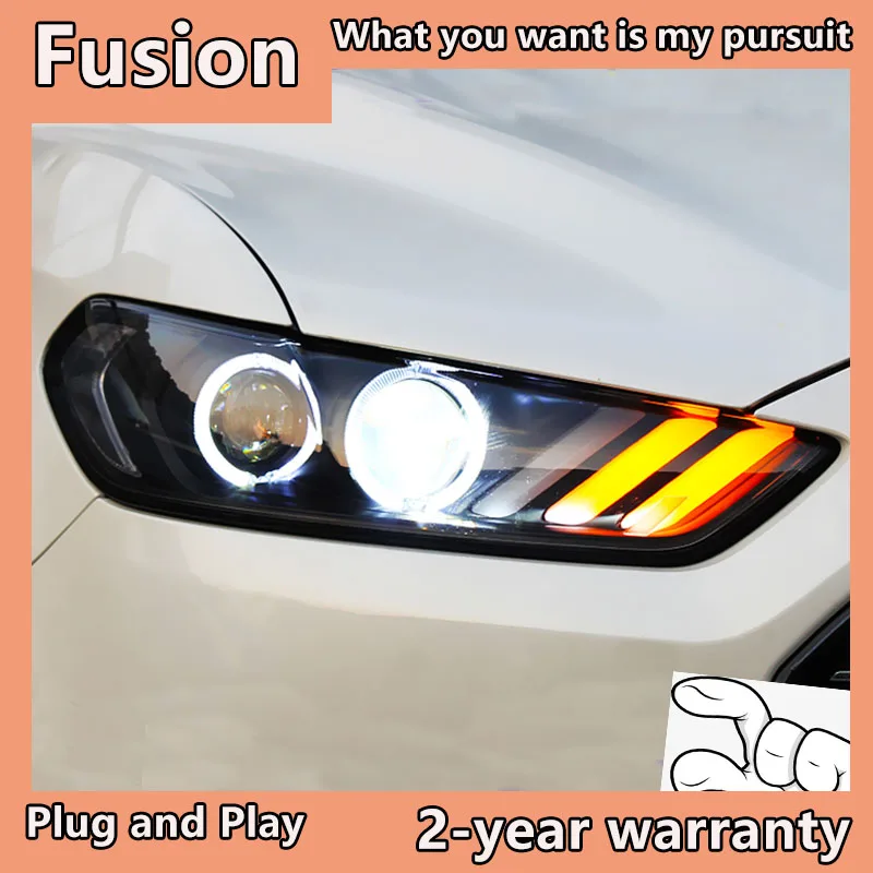 Фара в сборе для Ford Fusion фары 2013-2016 Mondeo светодиодный/ксеноновый объектив DRL HID