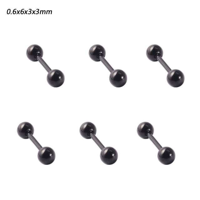 Steel Ear Tragus Cartilage Piercing Silver Color Ball Earring Conch Ear Lobe Stud Helix Cartilage Piercing Jewelry