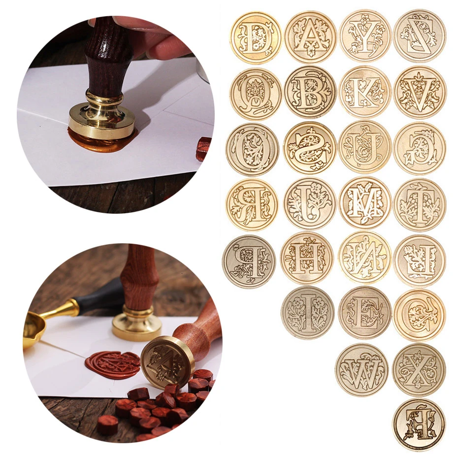 

Exquisite 26 Letter Classic Free Diy Retro Metal Decoration Birthday Card Seal Wax Stamp Craft Wedding Invitation Wax Seal